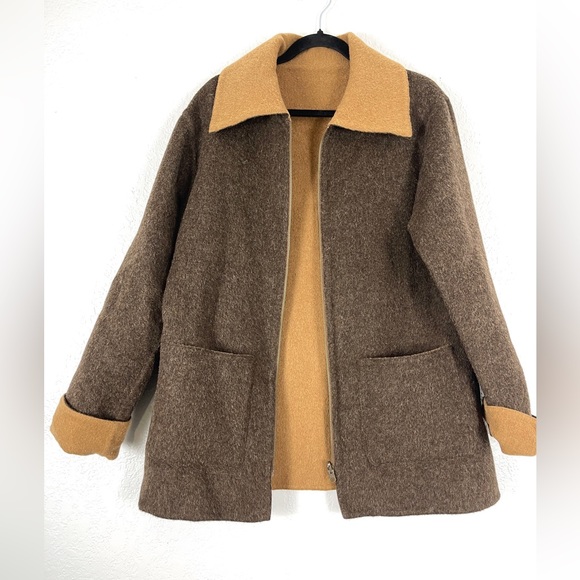 Pendleton Brown/Tan Reversible Wool Coat - Picture 2 of 5